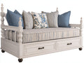 Schlafsofa Holz 210x95x105 cm - Weiß Blau - Klassisches Tagesbett mit 2 Schubladen