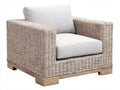 Polyrattan Gartensessel 85x75x75 cm - Beige - Geflechtsessel mit Polsterung für Terrasse Garten und Balkon