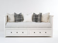 Schlafsofa Holz 200x90x85 cm - Weiß - Tagesbett mit Schubladen und klassischem Design