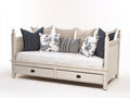 Schlafsofa 200 x 90 x 90 cm - Weißer Holzrahmen mit 2 Schubladen - Klassisches Tagesbett Design