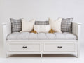 Schlafsofa 200 x 90 x 90 cm - Weißer Holzrahmen mit 2 Schubladen - Modernes Tagesbett Design